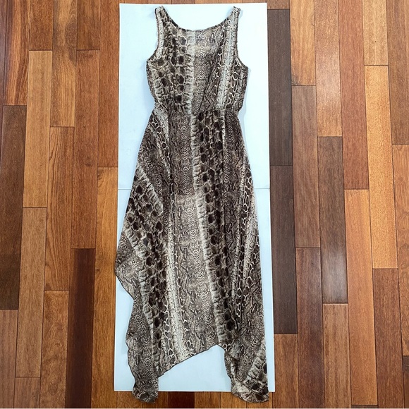 Better B. Snake Print Sleeveless High Low Brown Dress Women's Size M - Picture 13 of 15